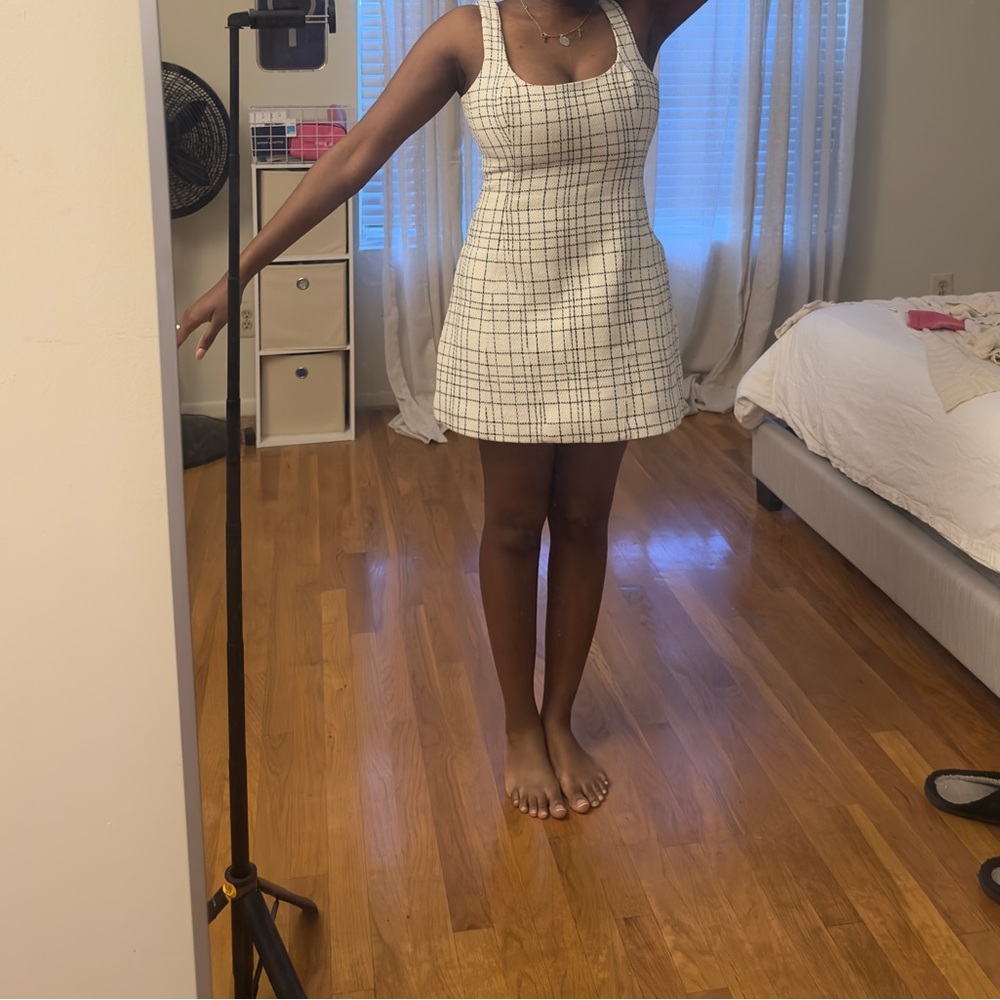 The Beth Mini Dress, Square Neckline With The Back Zipper Ensures A Seamless Fit View 3